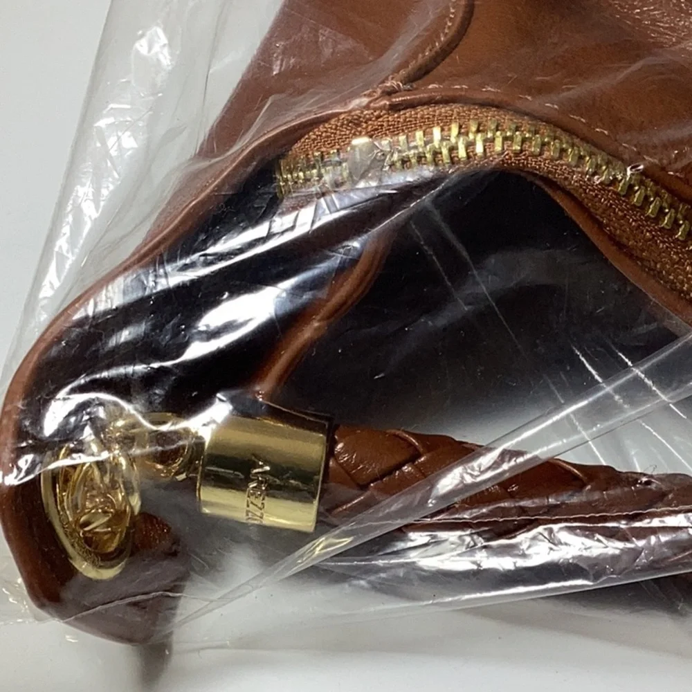 Women's Hobo Bag, Caramel Leather, Large, Brown Braided Strap, Arezzo